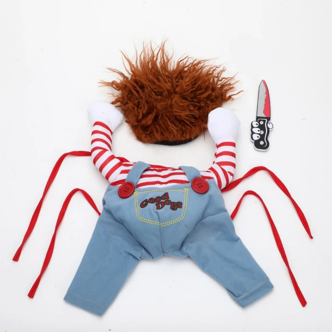 Dog Cat Pet Funny Costume Chucky Deadly Doll.